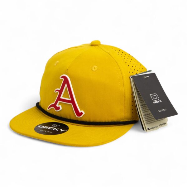 Arkansas Razorbacks Baseball Script A 3D Perforated Rope Hat- Biscuit/ Black