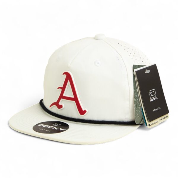 Arkansas Razorbacks Baseball Script A 3D Perforated Rope Hat- White/ Black