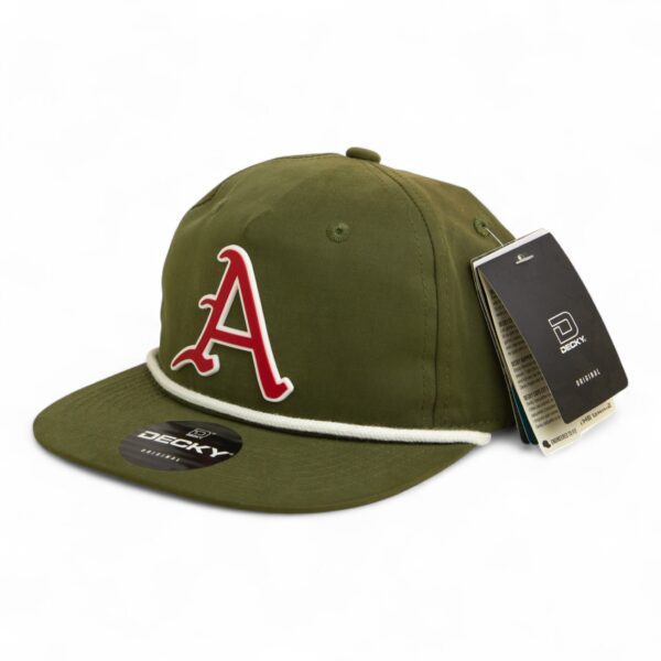 Arkansas Razorbacks Baseball Script A 3D Classic Rope Hat- Olive/ White