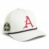 Arkansas Razorbacks Baseball Script A 2025 College World Series 3D Five Panel Classic Rope Hat- White/ Black