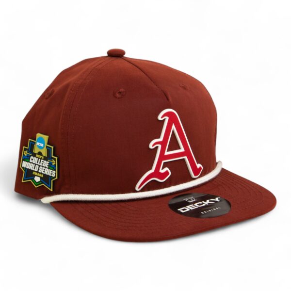 Arkansas Razorbacks Baseball Script A 2025 College World Series 3D Classic Rope Hat- Cardinal/ White