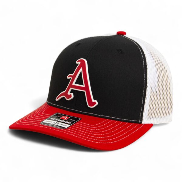Arkansas Razorbacks Baseball Script A 3D Snapback Trucker Hat- Black/ White/ Red
