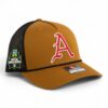 Arkansas Razorbacks Baseball Script A 2025 College World Series 3D Snapback Trucker Rope Hat- Caramel/ Black