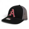 Arkansas Razorbacks Baseball Script A 3D Snapback Trucker Rope Hat- Black/ Charcoal