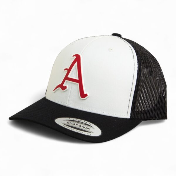 Arkansas Razorbacks Baseball Script A 3D YP Snapback Trucker Hat- White/ Black