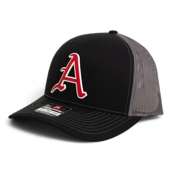Arkansas Razorbacks Baseball Script A 3D Snapback Trucker Hat- Black/ Charcoal