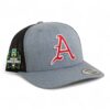 Arkansas Razorbacks Baseball Script A 2025 College World Series 3D YP Snapback Trucker Hat- Heather Grey/ Black