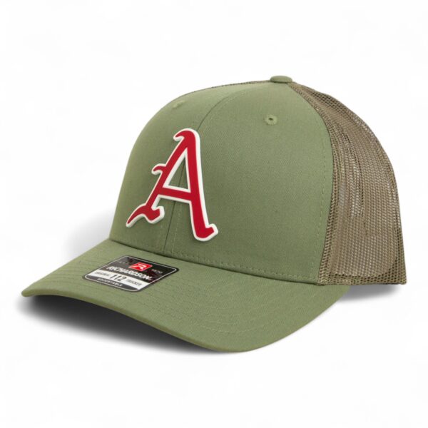 Arkansas Razorbacks Baseball Script A 3D Snapback Trucker Hat- Loden