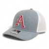Arkansas Razorbacks Baseball Script A 3D Snapback Trucker Hat- Heather Grey/ White