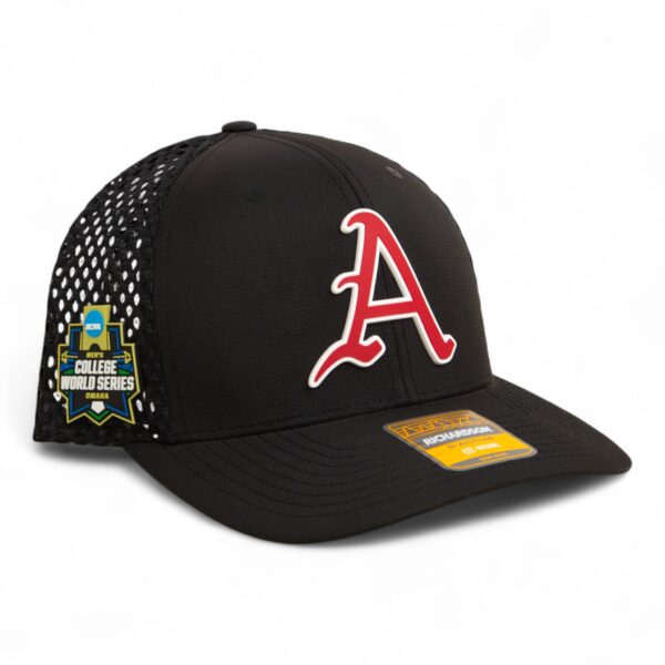 Arkansas Razorbacks Baseball Script A 2025 College World Series 3D Snapback Tilikum Trucker Hat- Black